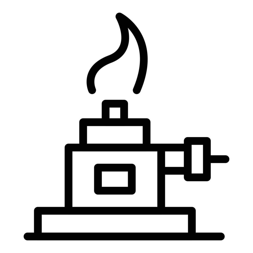 vector de contorno de icono de fuego de laboratorio químico. herramienta médica