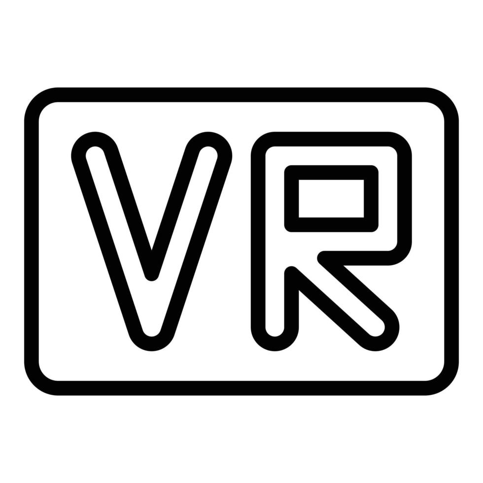 vector de contorno de icono vr digital. Tour virtual