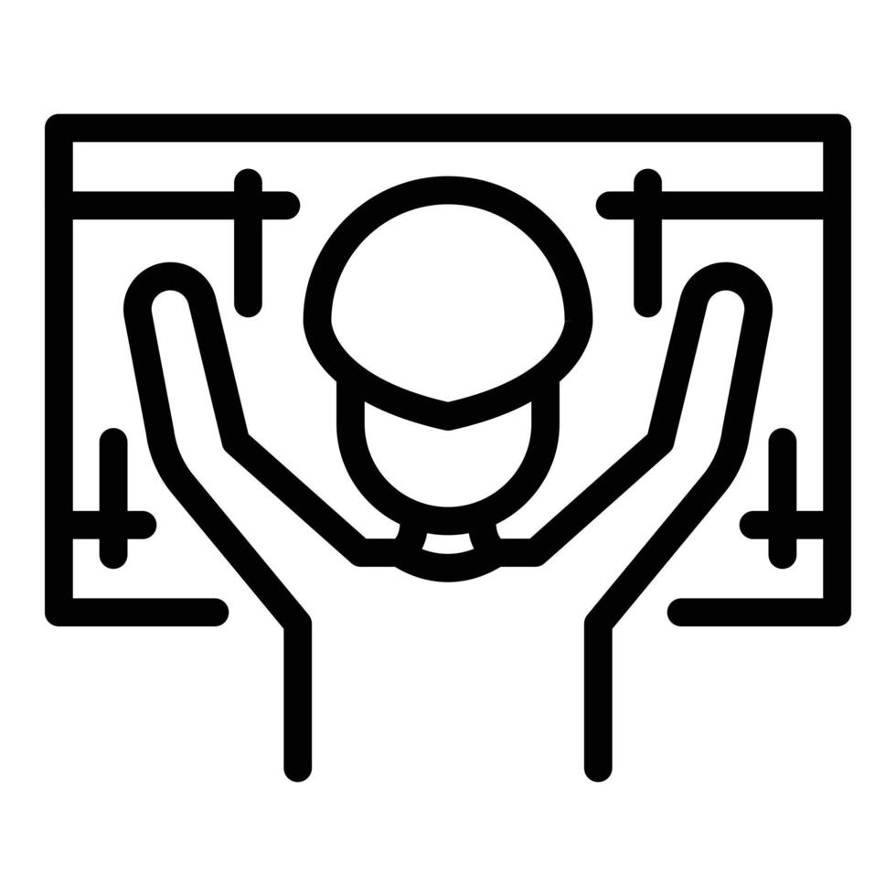 Boy 3d tour icon outline vector. Virtual camera vector
