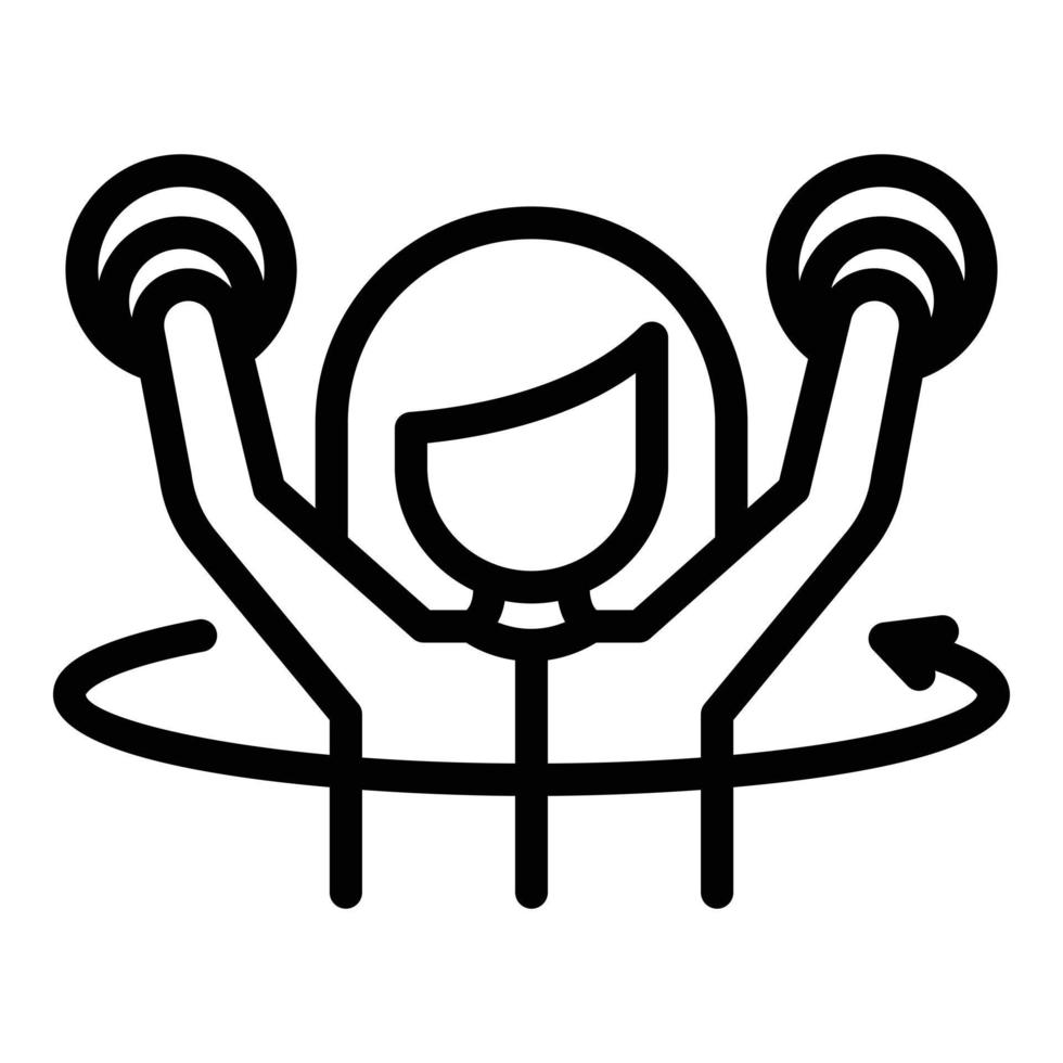 Girl play vr game icon outline vector. Virtual tour vector