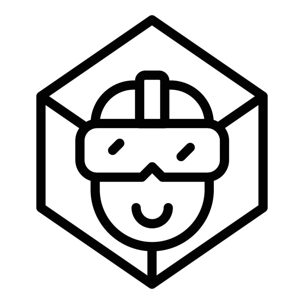 Vr hologram icon outline vector. Virtual tour vector