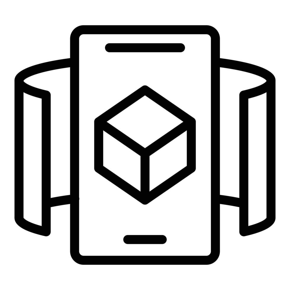 Wide hologram vr icon outline vector. Angle video vector