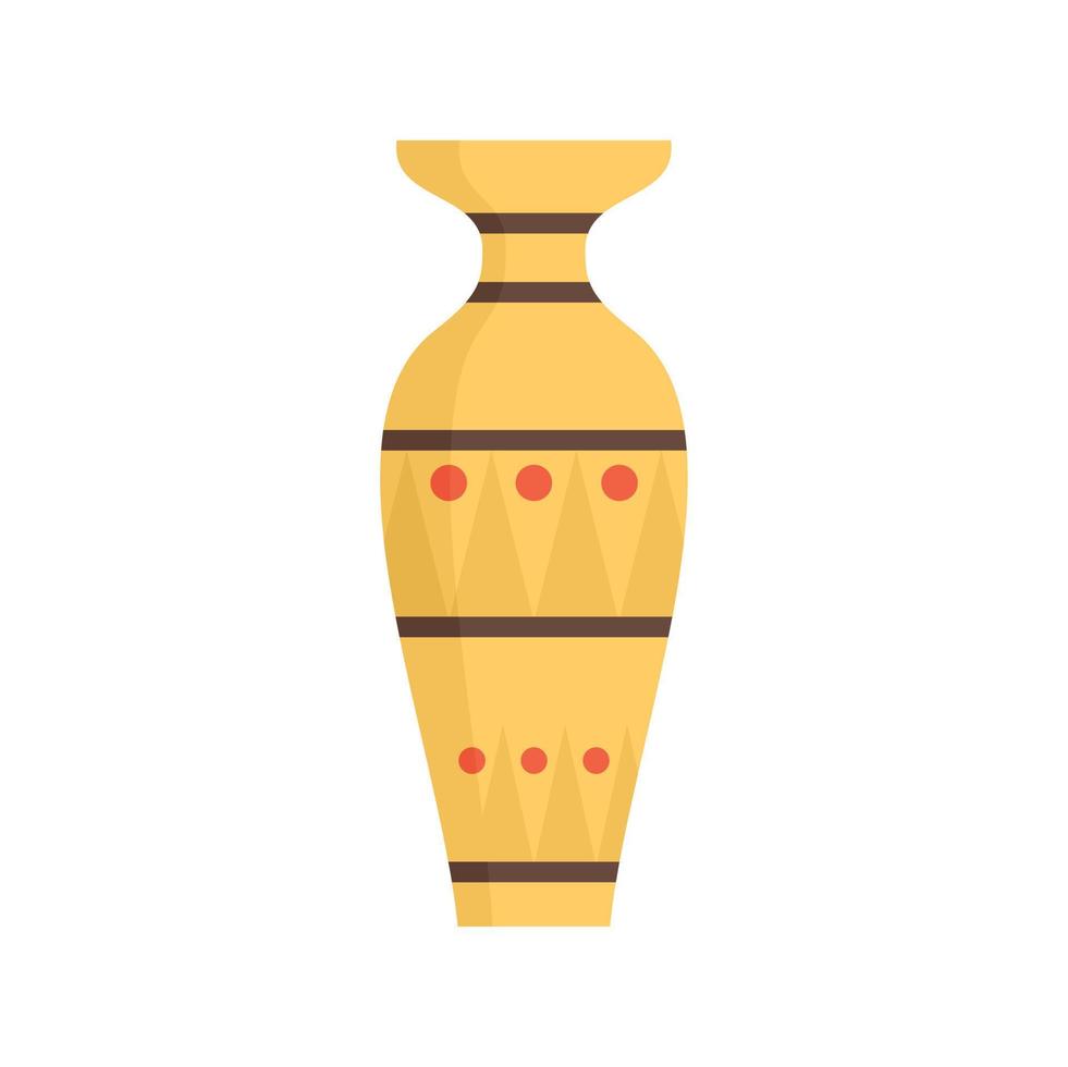 Egyptian vase icon flat isolated vector