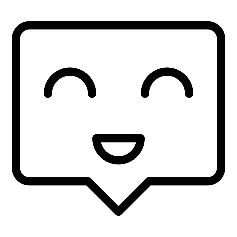 Feedback message icon outline vector. Happy smile vector