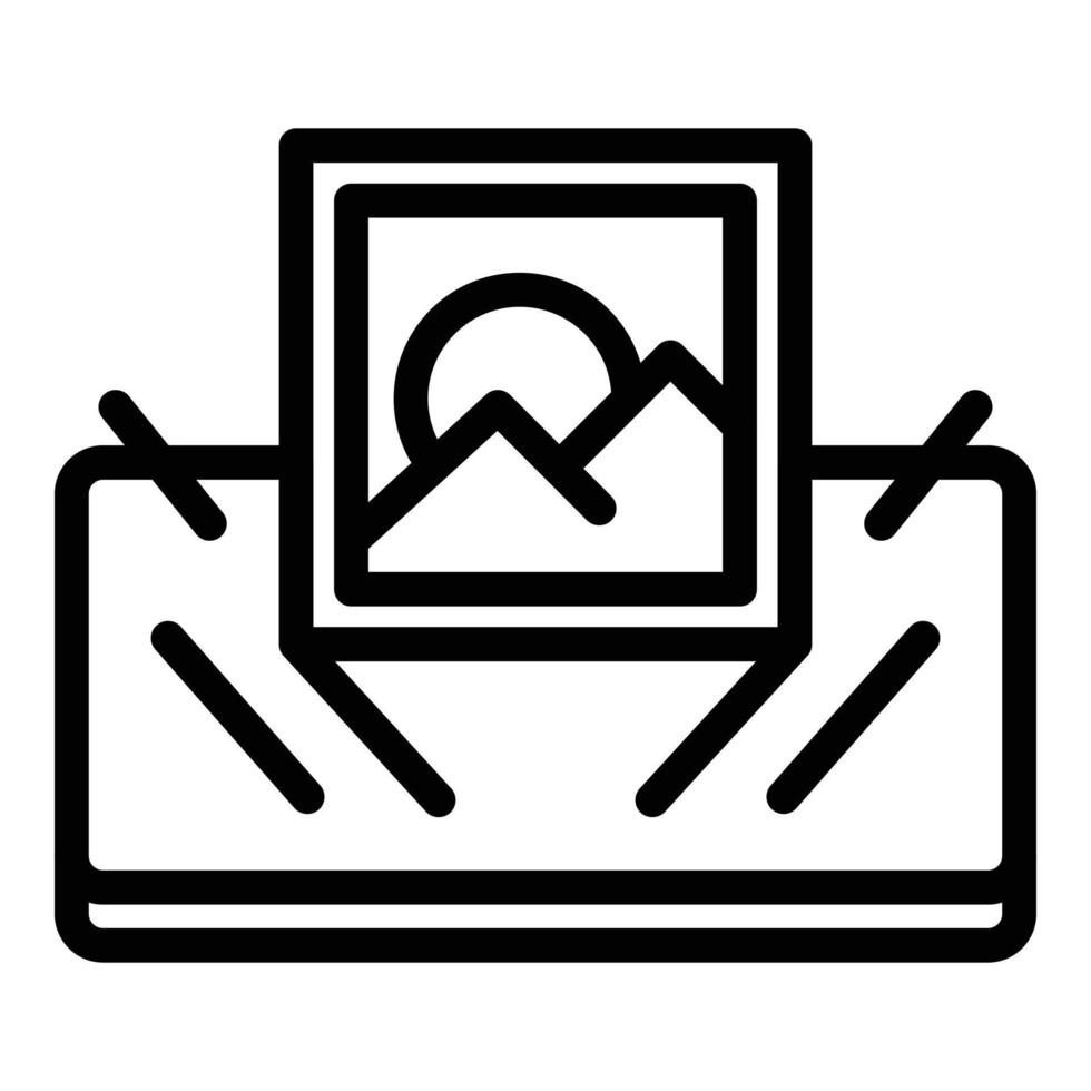 Landscape vr tour icon outline vector. Camera angle vector