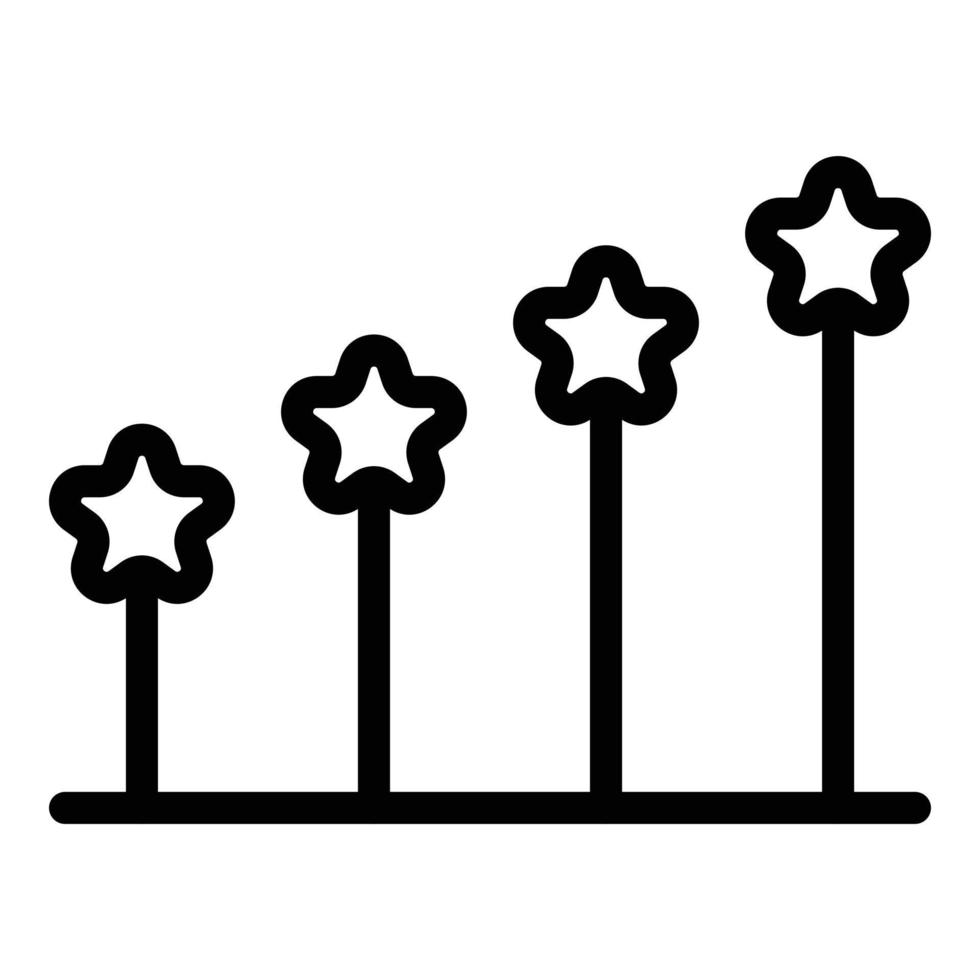 vector de contorno de icono de retroalimentación de gráfico de estrella. nivel de satisfacción
