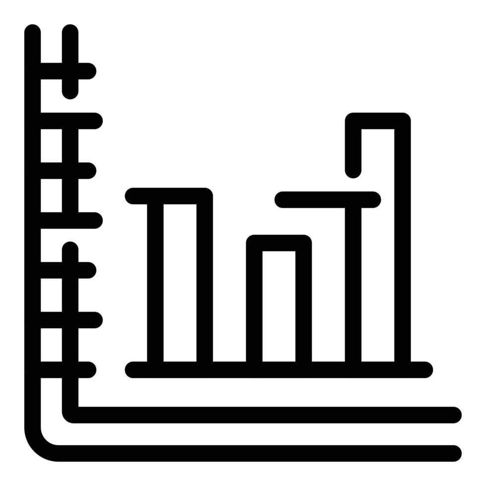 vector de esquema de icono de gráfico de finanzas. papel de equipo