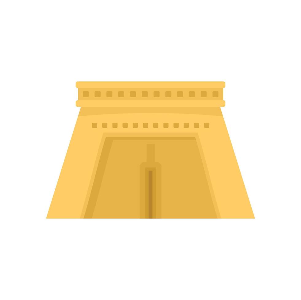 Egypt temple icon flat isolated vector