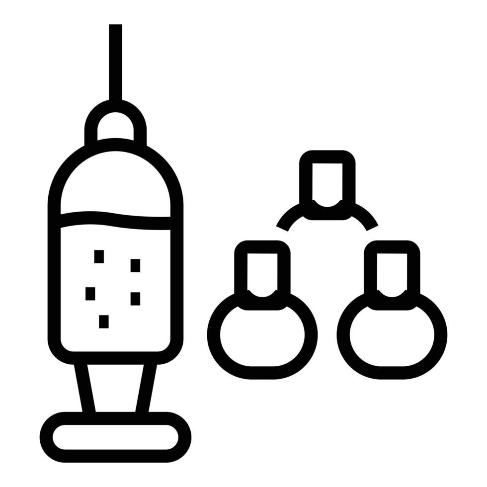 Medical syringe ampule icon outline vector. Vial vaccine vector