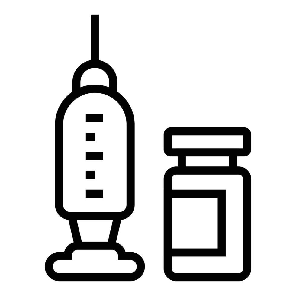 Needle syringe ampule icon outline vector. Vial vaccine vector