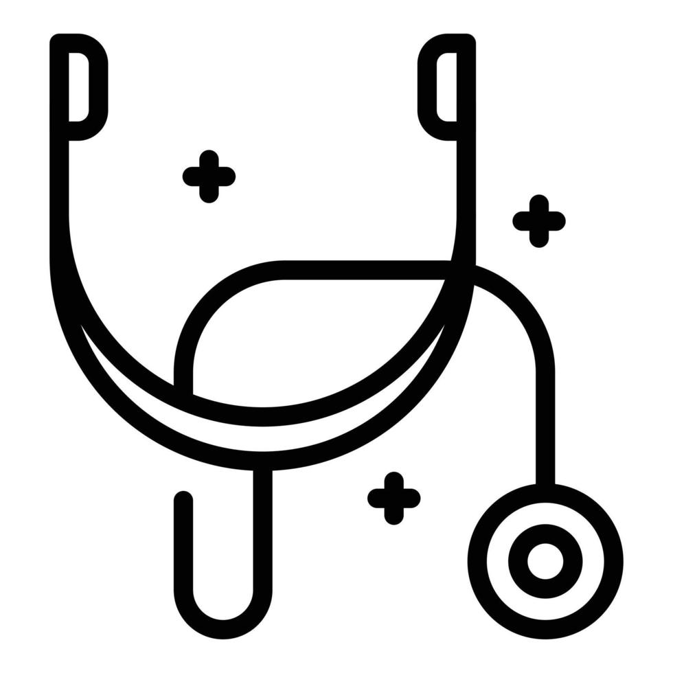 Hospital stethoscope icon outline vector. Doctor heart vector