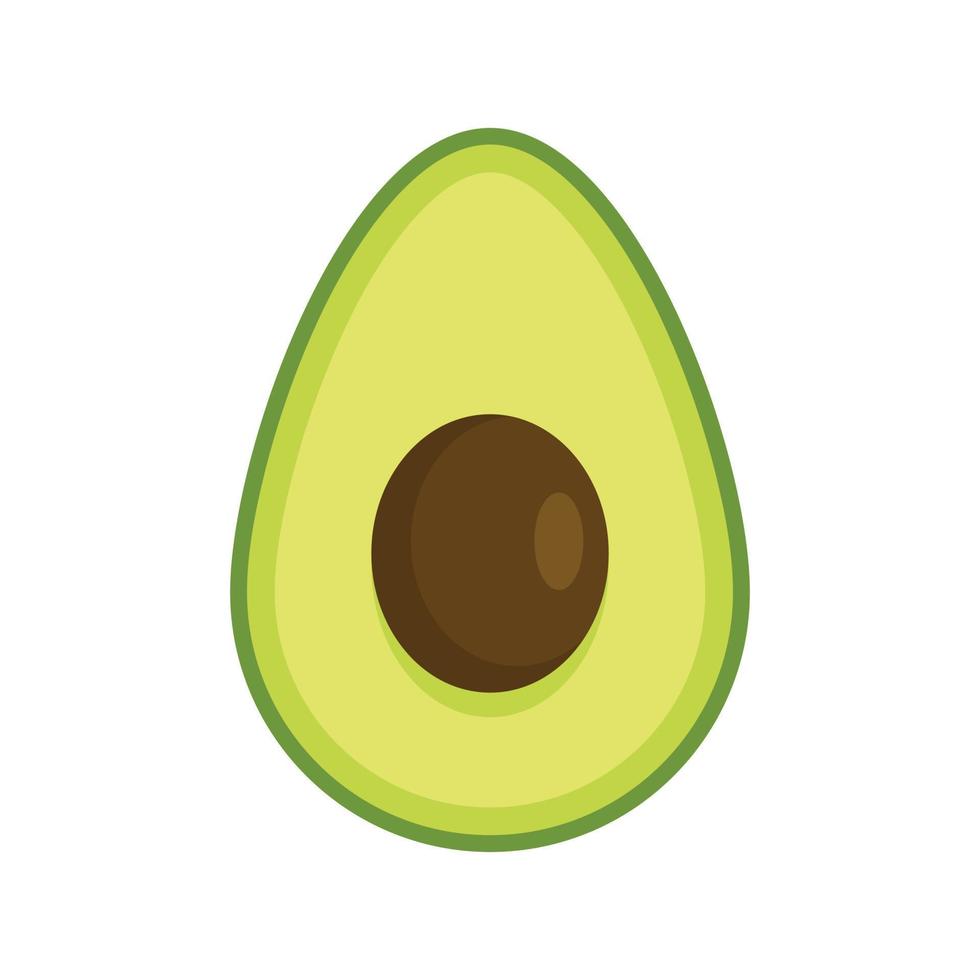 icono de medio aguacate vector aislado plano