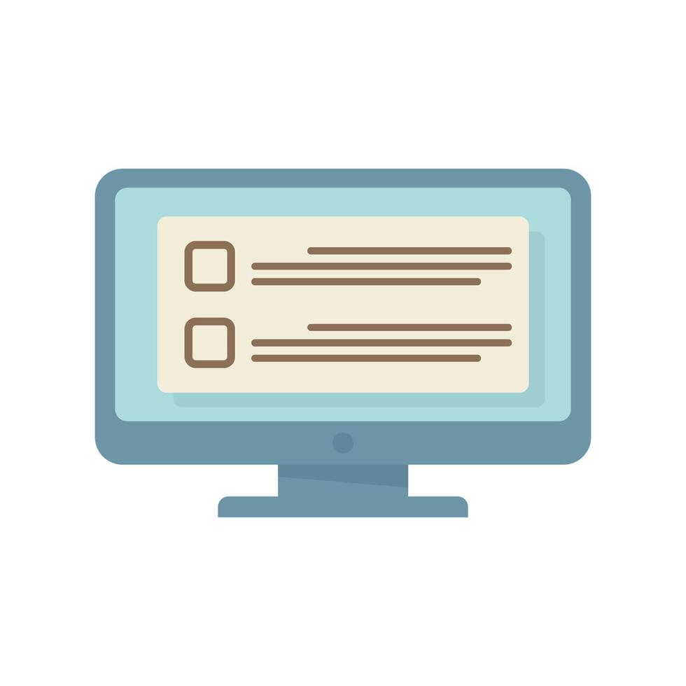 Online computer task icon flat isolated vector