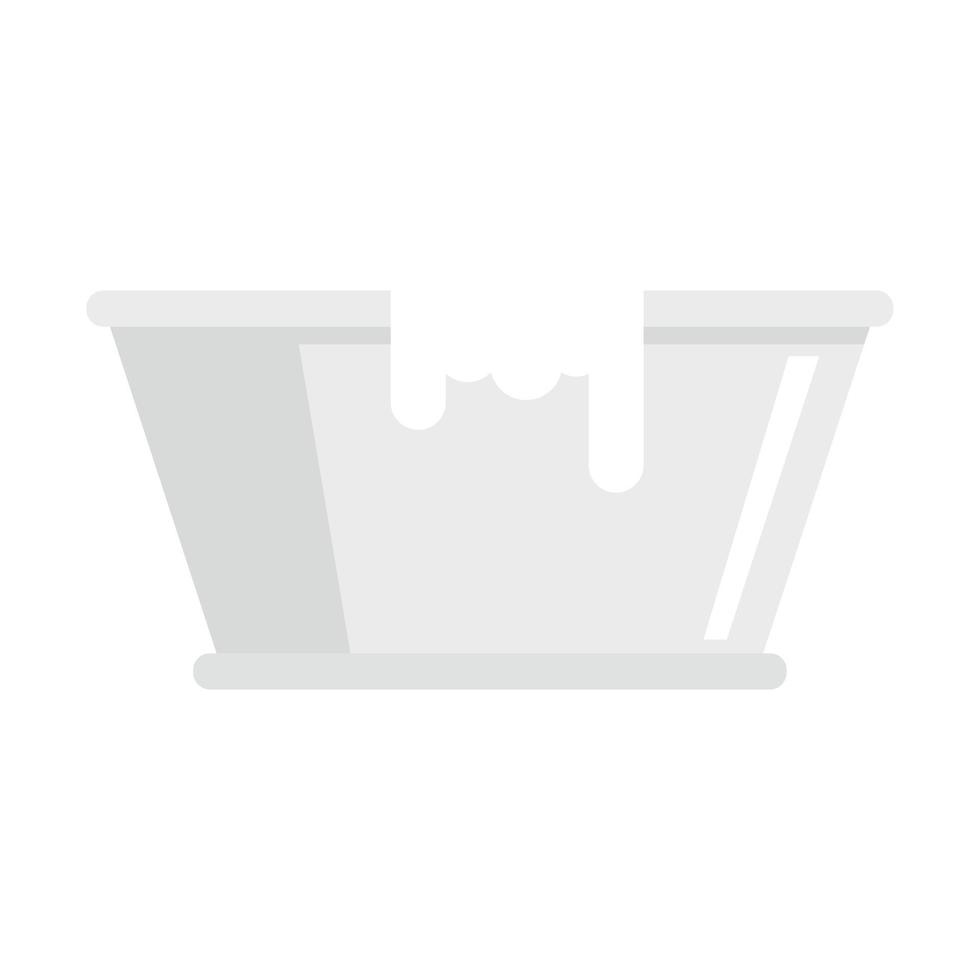 Milk basin icon flat isolated vector
