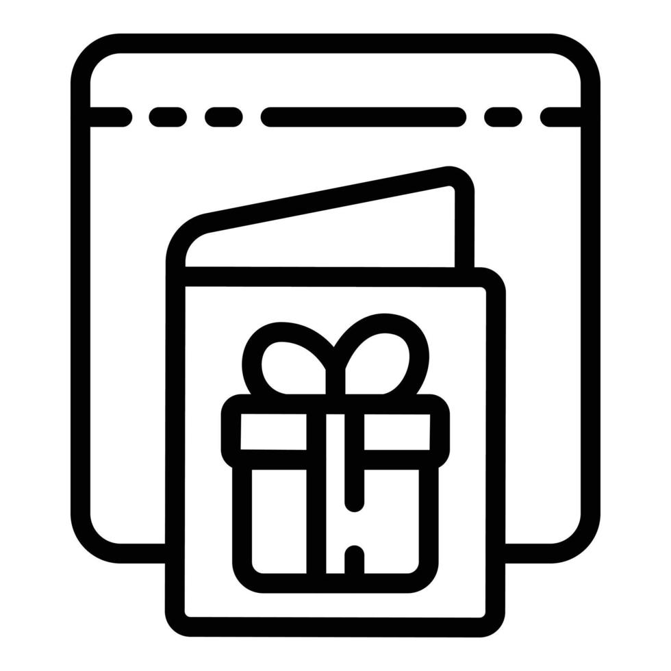 Birthday card icon outline vector. Gift box vector