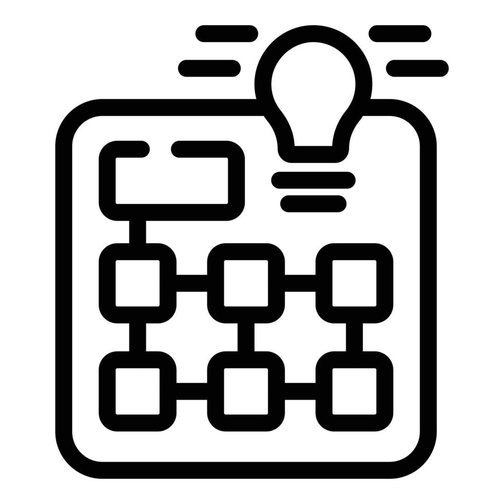 vector de esquema de icono de idea de trabajo en equipo. exito en la oficina