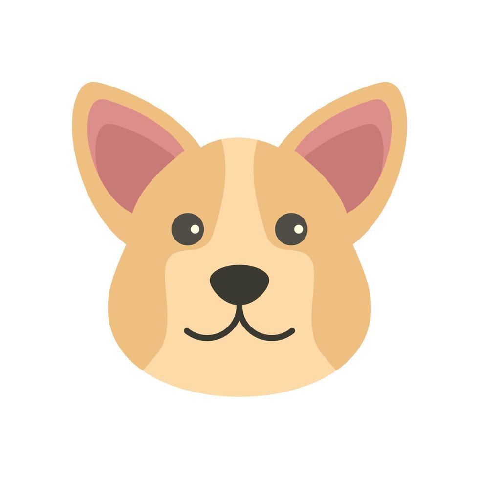 Cute corgi icon flat isolated vector