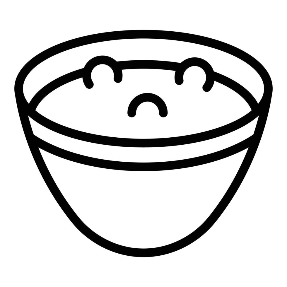 vector de contorno de icono de sopa de crema de mar. comida francés