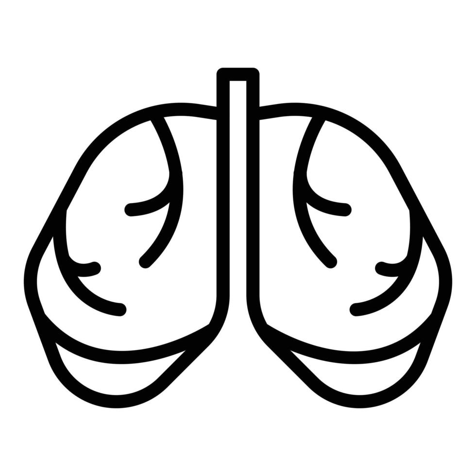 vector de contorno de icono de pulmones sanos. radiografía médica