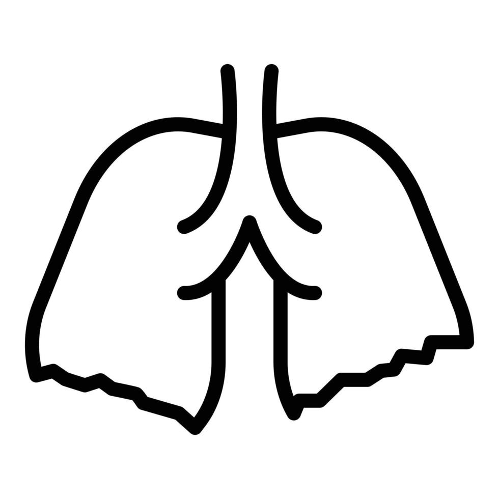 vector de contorno de icono de rayos x de pulmones. cáncer paciente