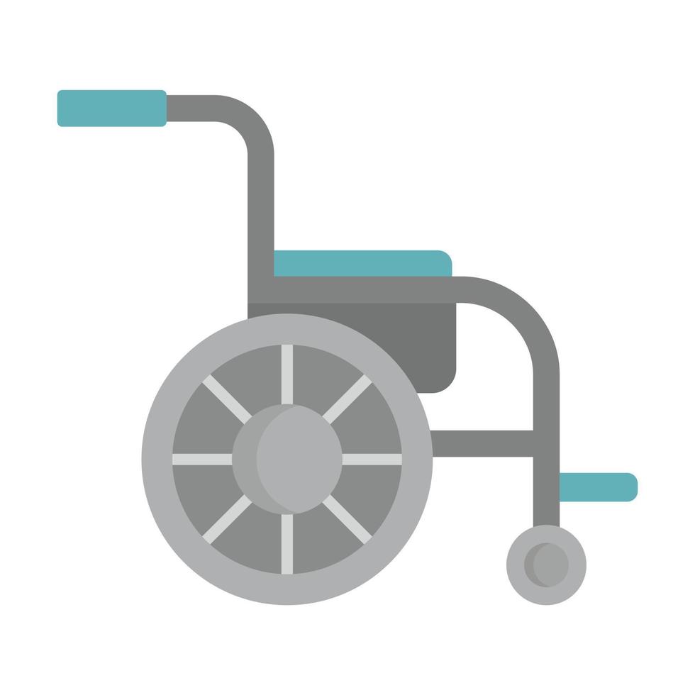 Side view wheelchair icon flat isolated vector