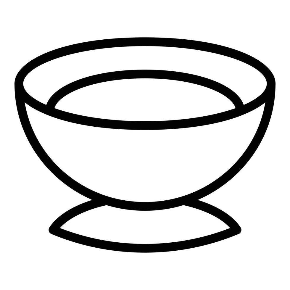 Pea cream soup icon outline vector. Lentil bowl vector