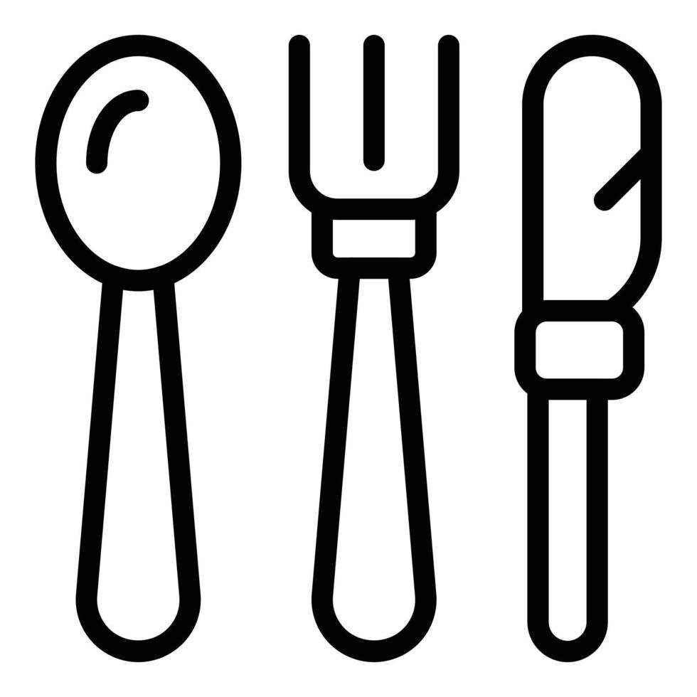 Tableware icon outline vector. Fork knife vector