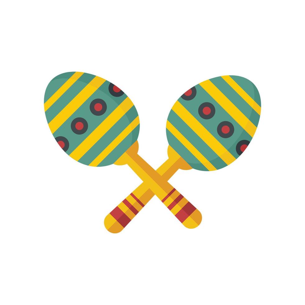 Maracas icon flat isolated vector