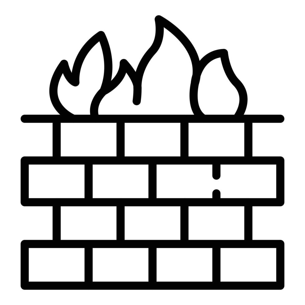 Firewall cyber icon outline vector. Stop fraud vector