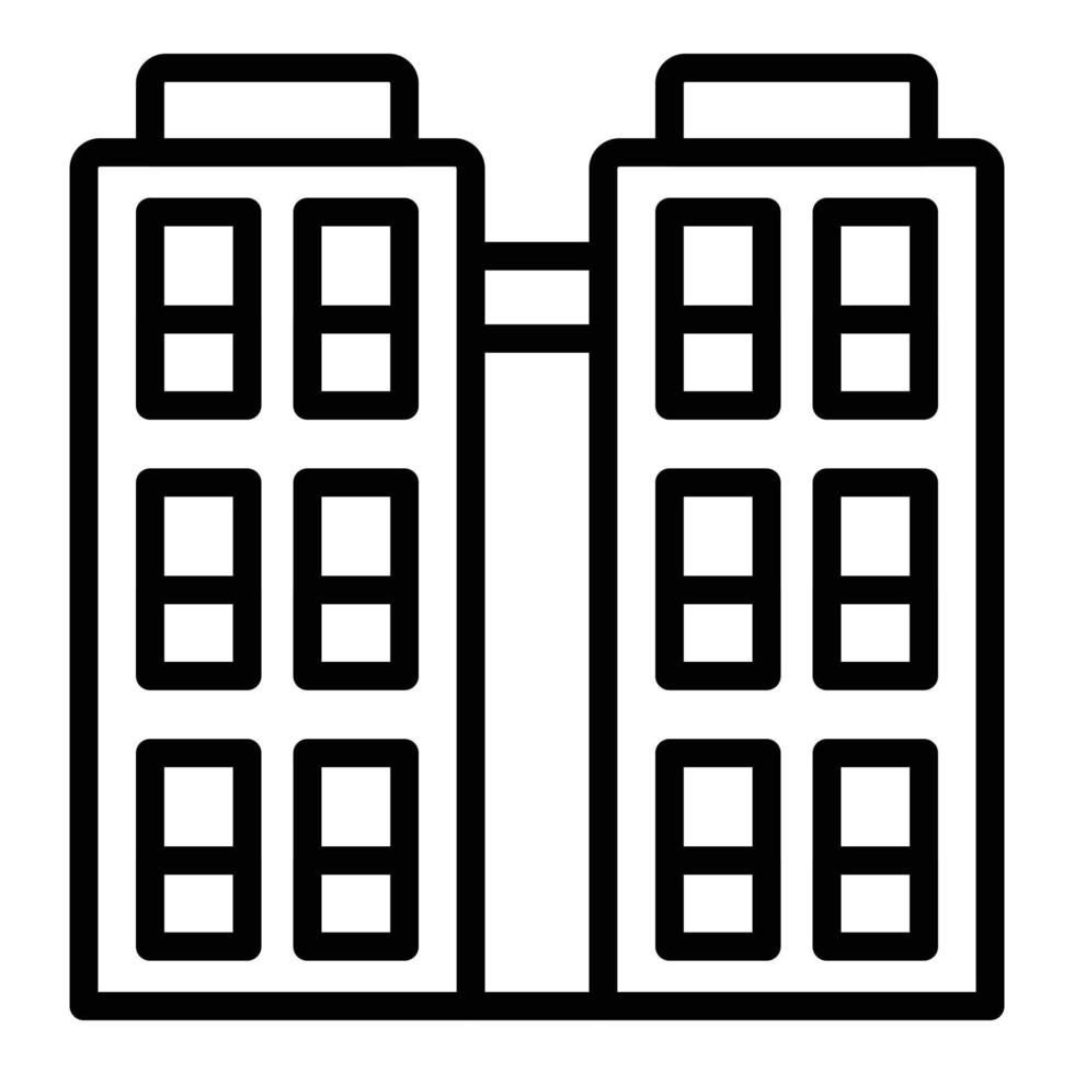 Industry multistory icon outline vector. City building vector