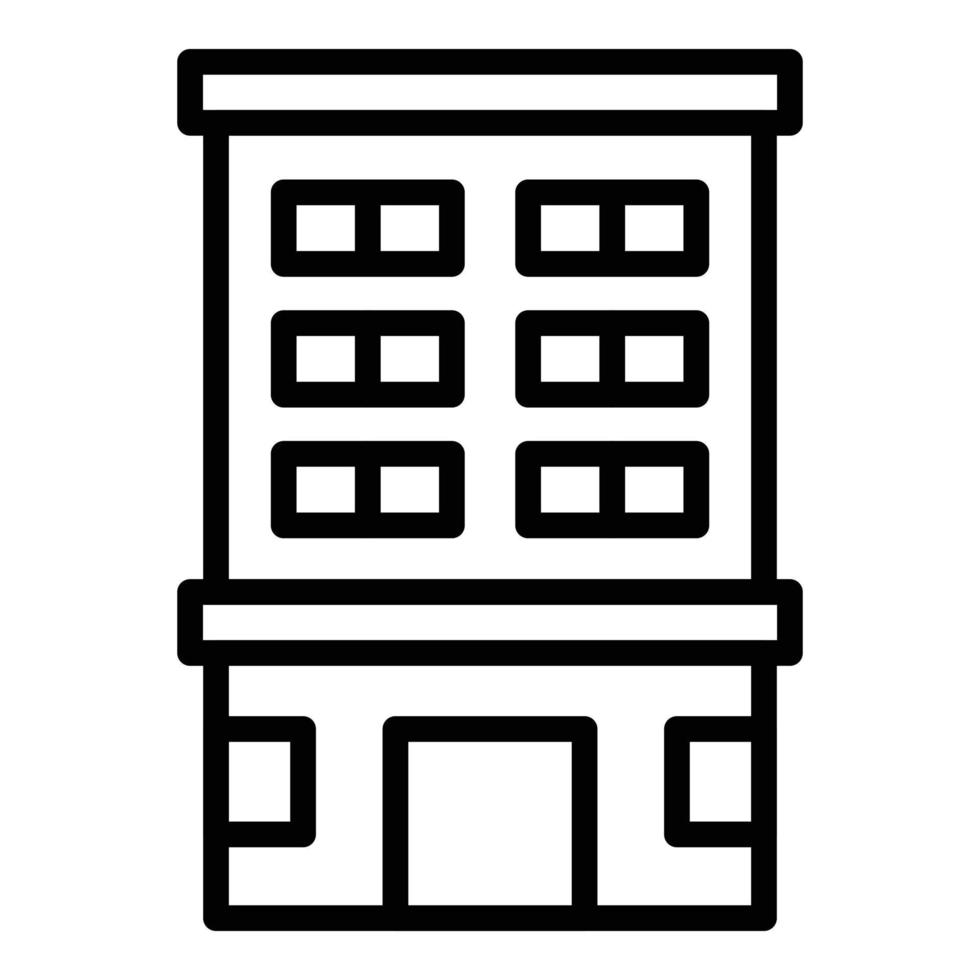 Multistory perspective icon outline vector. City building vector