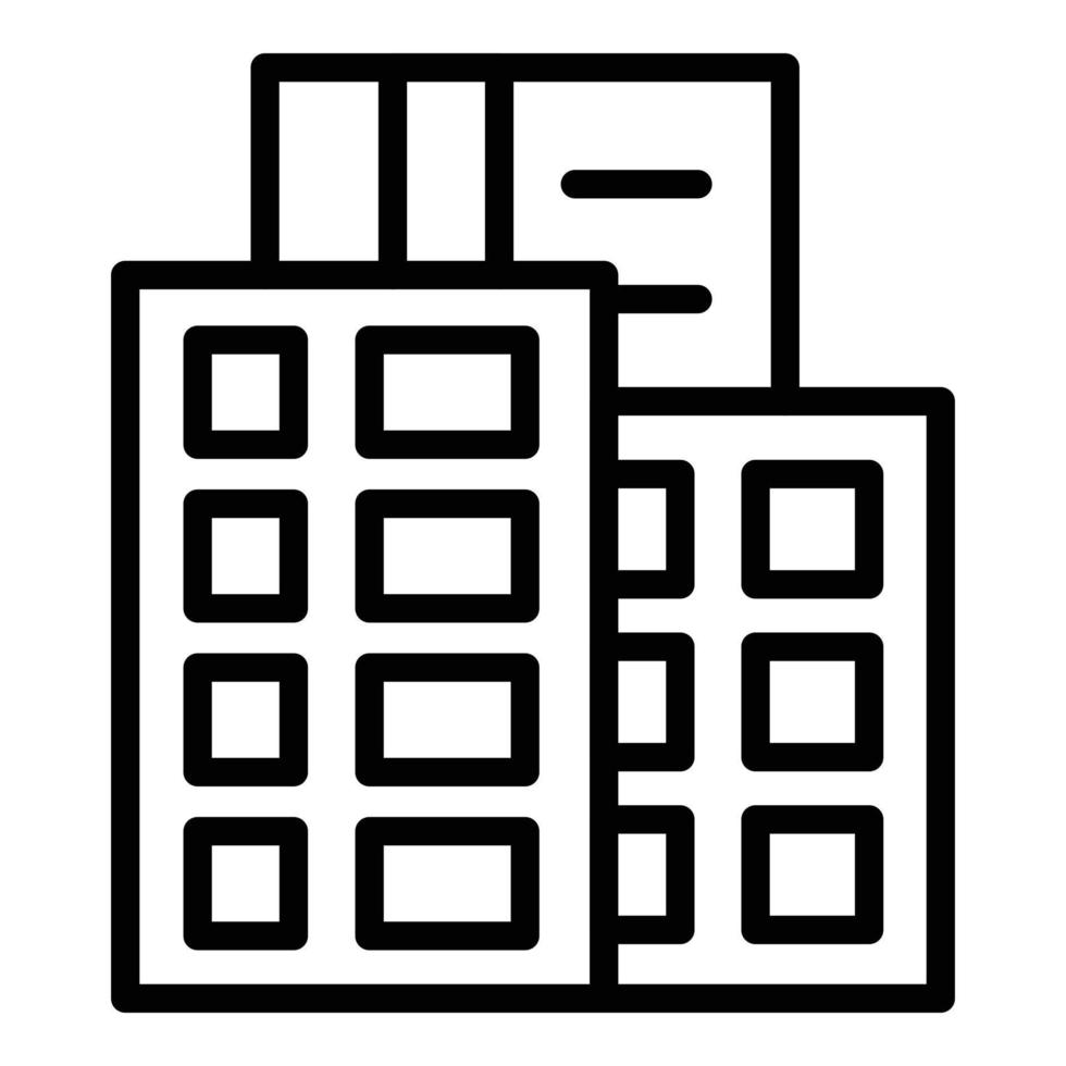 Multistory factory icon outline vector. City building vector