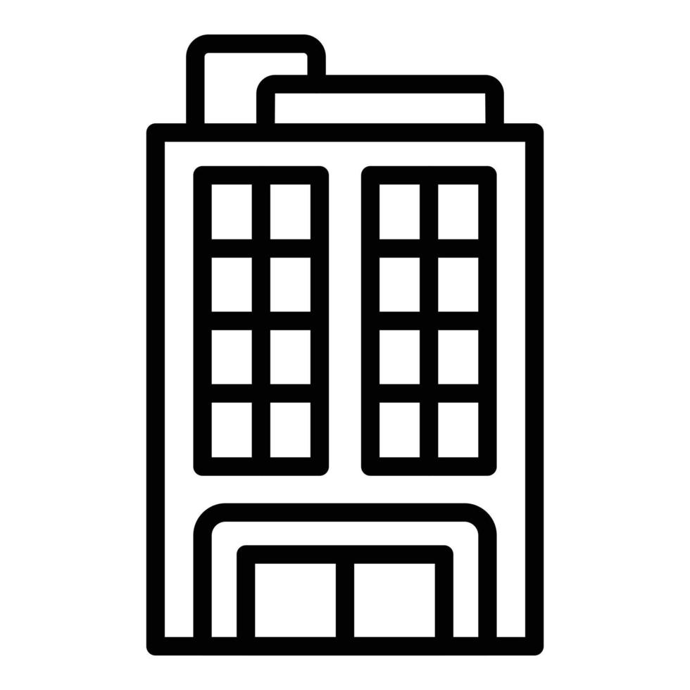 Block building icon outline vector. City multistory vector