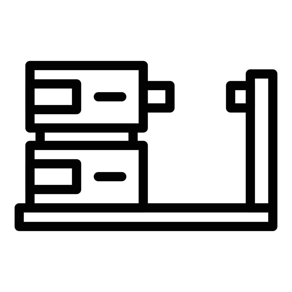 Mechanical cnc machine icon outline vector. Lathe equipment vector