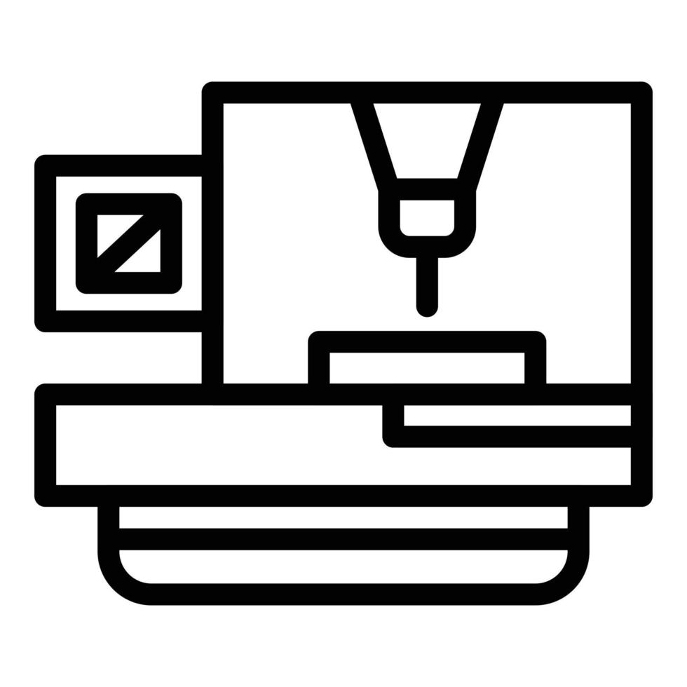 Metal cnc machine icon outline vector. Lathe equipment vector