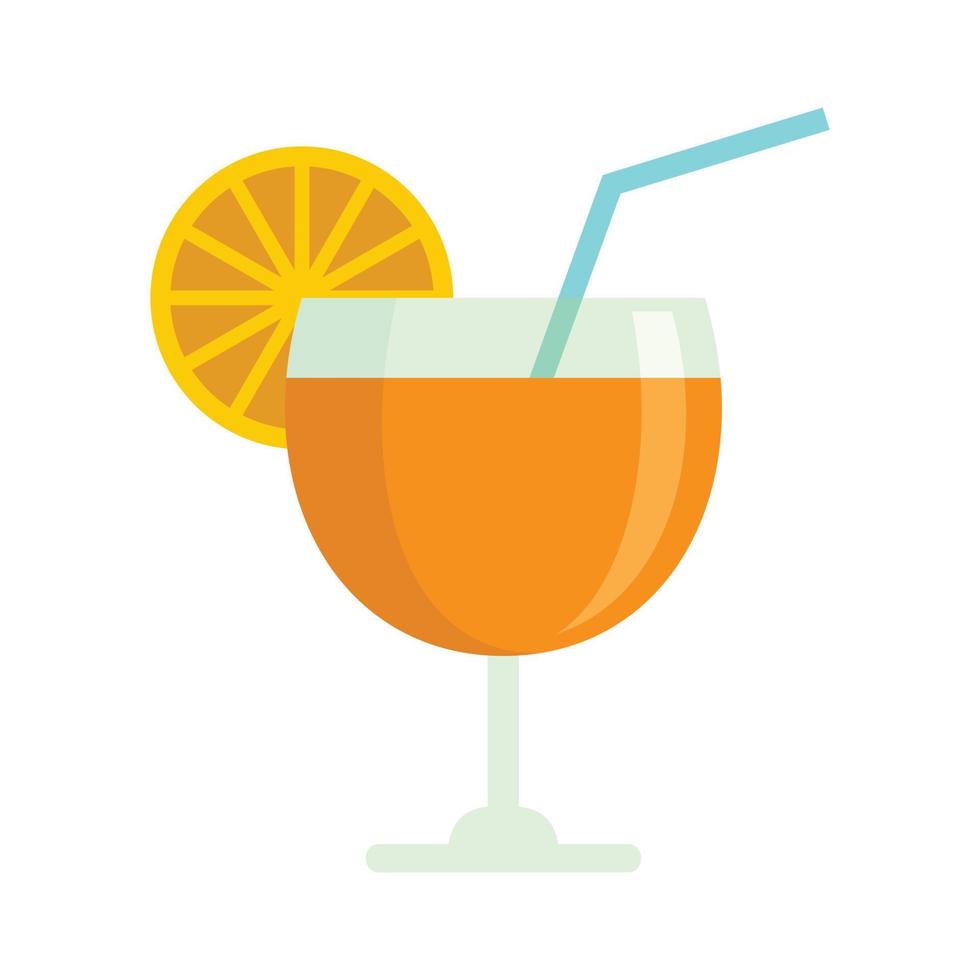 Fruit cocktail icon flat isolated vector