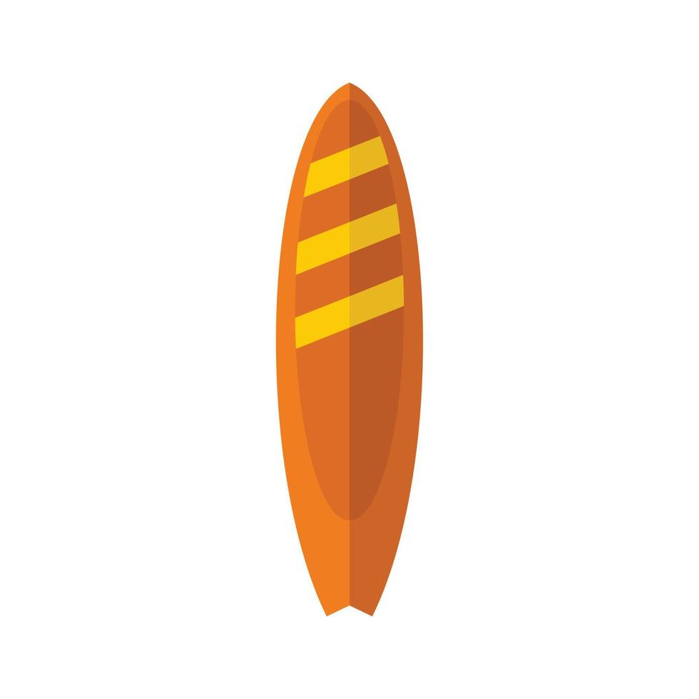 Surf board icon flat isolated vector