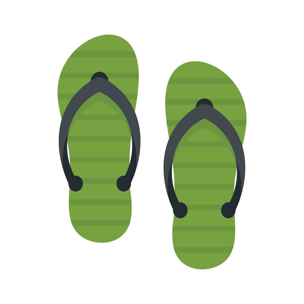 Beach slippers icon flat isolated vector