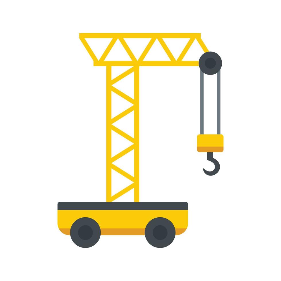 Wheel crane icon flat isolated vector