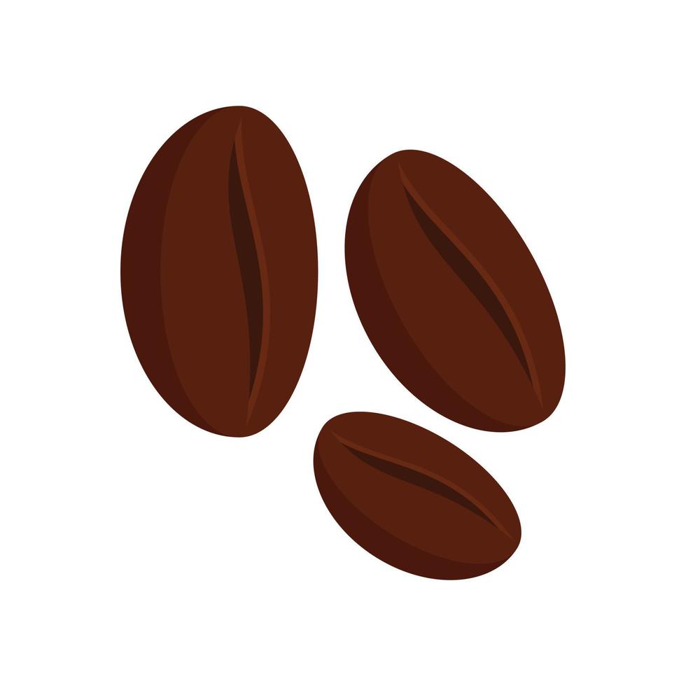 Coffee beans icon flat isolated vector