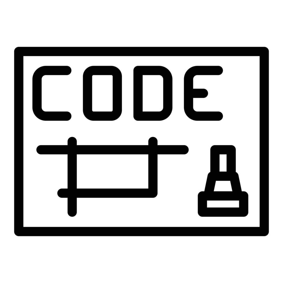 Cnc machine code icon outline vector. Work tool vector