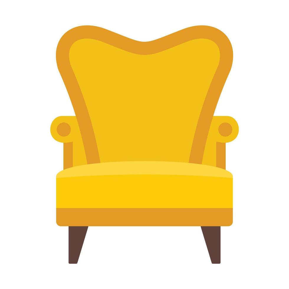 Luxury armchair icon flat isolated vector