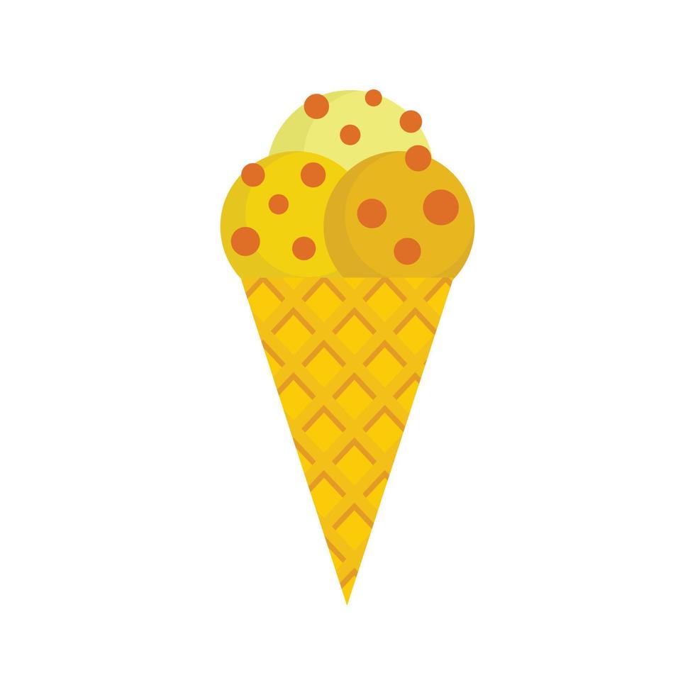 icono de cono de helado vector aislado plano