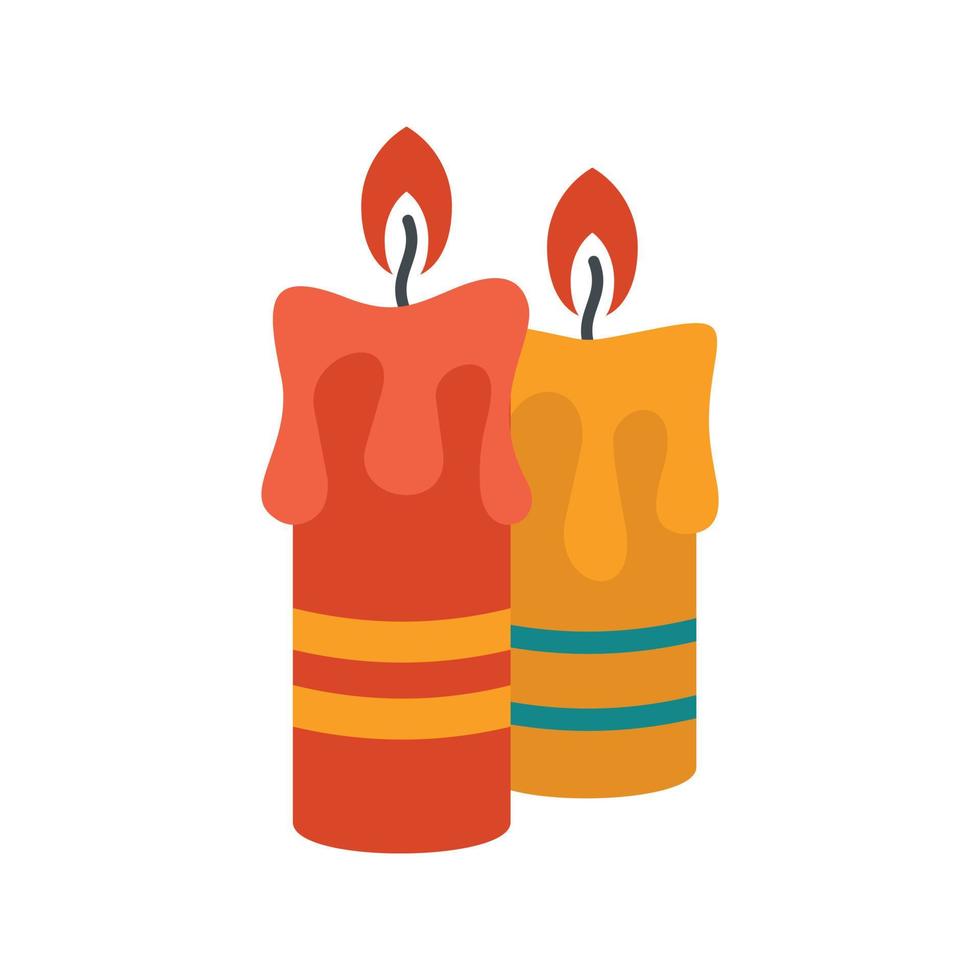 Two candles icon flat isolated vector