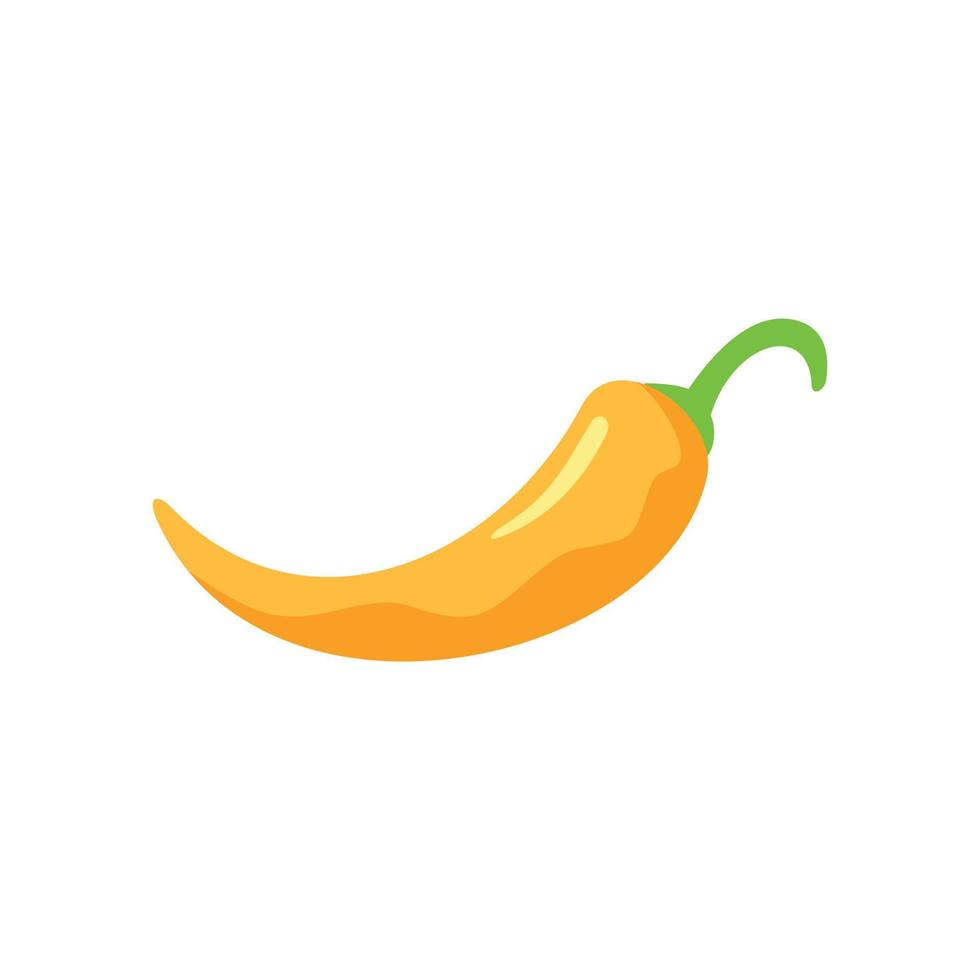 Yellow chili pepper icon flat isolated vector