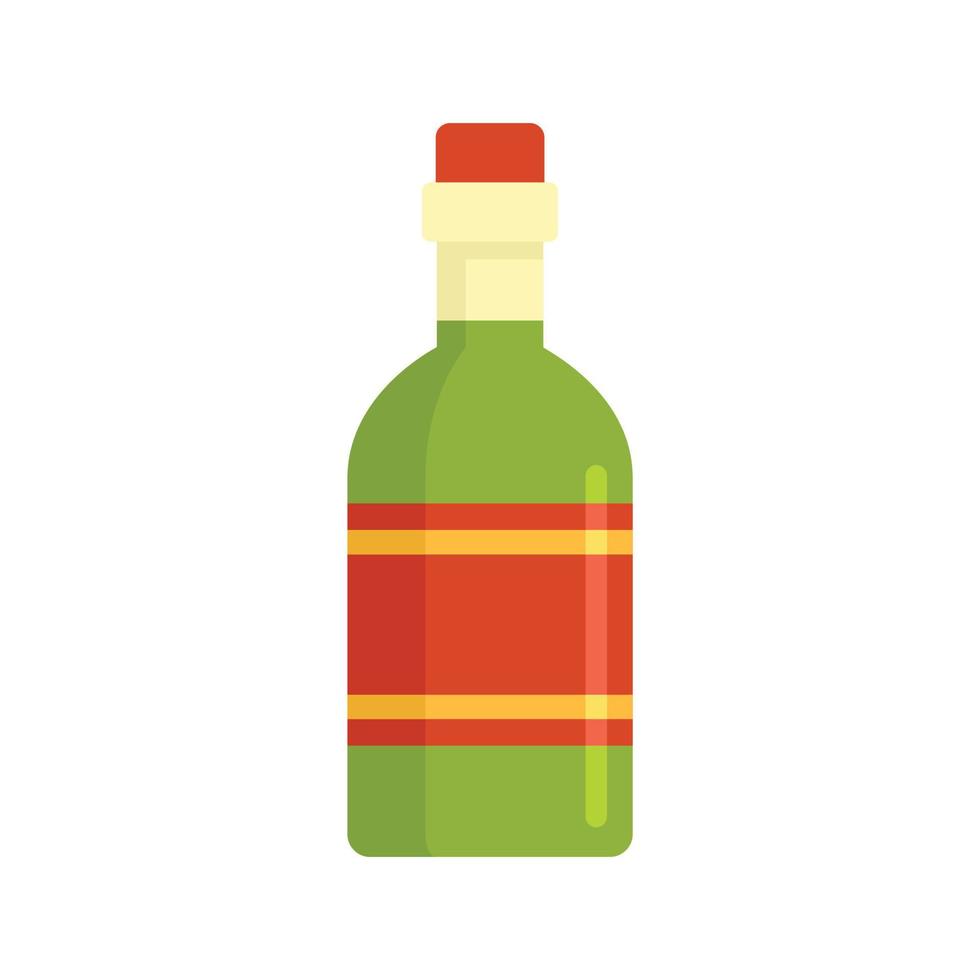 Tequila drink bottle icon flat isolated vector