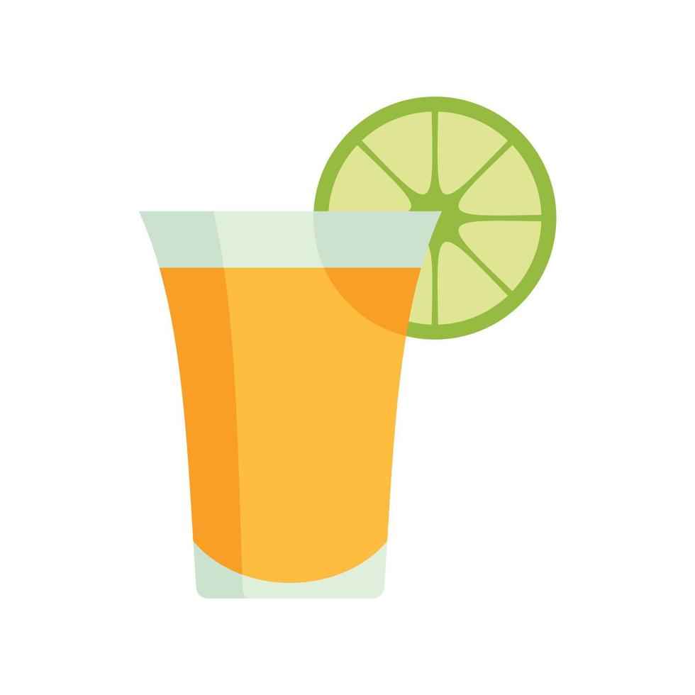 Tequila cocktail icon flat isolated vector