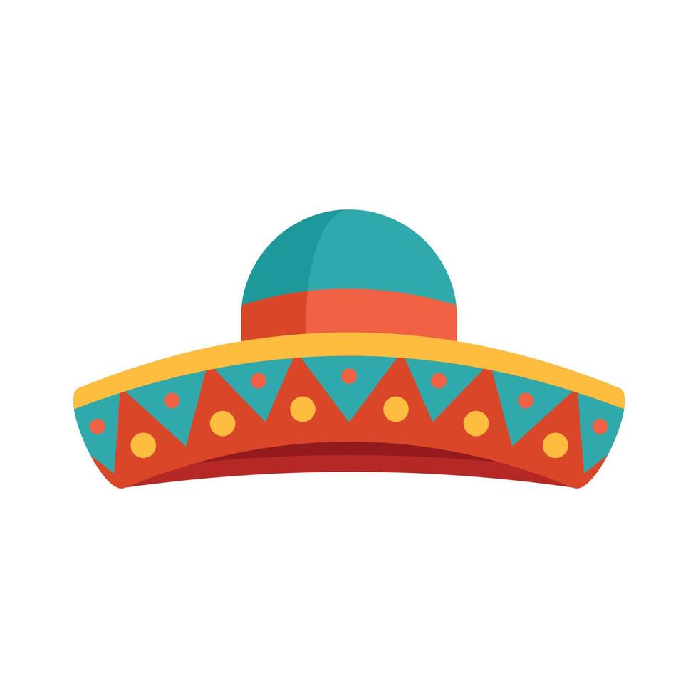 Sombrero hat icon flat isolated vector