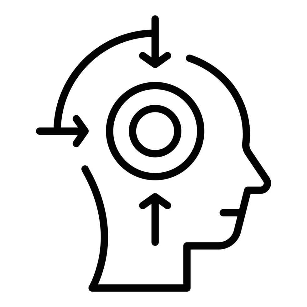 Cognitive system icon outline vector. Visual perception vector