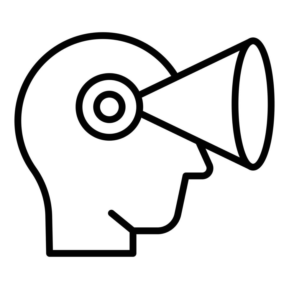 Sensory mind icon outline vector. Visual process vector